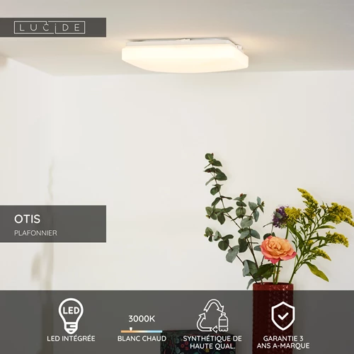 Lucide OTIS - Plafonnier - LED - 1x20W 3000K - Opalin - USP